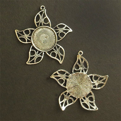 Silver Flora Filigree 20mm Bezel - 1pc