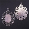 Silver Oval Filigree 22x30mm Bezel - 5pc