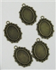 Antique Brass Oval Daisy 18x25mm Bezel - 5pc