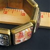 Antique Brass 8 Link Square 20mm Bezel Bracelet, 1pc