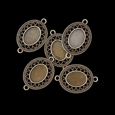 Antique Brass Deco Link 13x18mm Bezel, 5pc