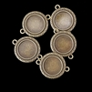 Antique Brass Petal Frame Link 20mm Bezel, 5pc