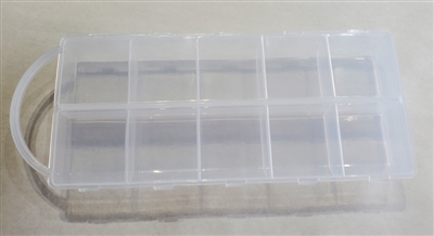 Clear Storage Case with 10 compartments and Hang Strip