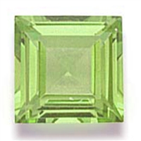 Peridot Green Square Cut CZ - 5pc. 4mm