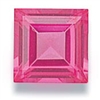 Pink Square Cut CZ- 5pc. 4mm