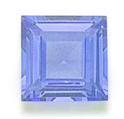 Light Blue Square Cut CZ- 5 pcs. 5mm