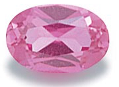 Pink Oval Cut CZ (6x4mm)