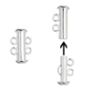 Silver Plated 16mm 2 Strand Slide Tube Lock 2pc