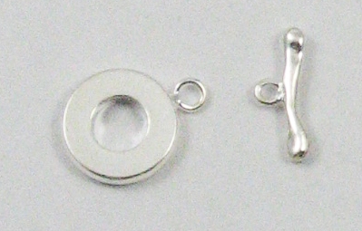 Silver Plated 14mm Washer Toggle 1 set