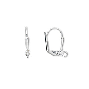 Silver Plated 16mm Leverback Earwires, 10pr