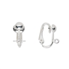Silver Plated Earclip, 15mm with Half Ball and Open Loop