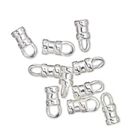 Silver Plated Crimp Cord End 3mm ID - 10pc