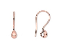 20 gauge Antique Copper Copper Earwire, 5x4mm fishhook w/ teardrop - 10 pairs