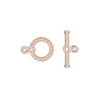 Copper Textured 10mm Toggles - 2pc