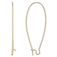 Gold Plated 47mm kidney earwires 2pr