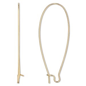 Gold Plated 47mm kidney earwires 2pr