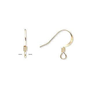 Gold Plated Coil Ear Wires 5pr