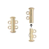 Gold Plated 18mm 2 Strand Slide Lock Tube Clasp 1pc