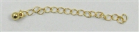 Gold Plated 80mm Extender Chain with Ball 5pc