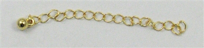 Gold Plated 80mm Extender Chain with Ball 5pc