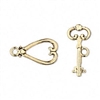 Gold Plated 19x12mm Heart and Key Toggle 1 set