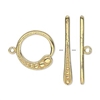 Gold Plated 18mm Round Beaded Toggle 1 set