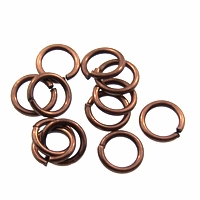 4mm ID Antique Copper Jump Rings, 18 gauge, 50pc