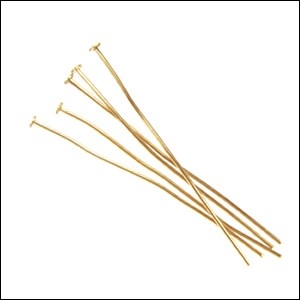 Matte Gold 2in 20ga Headpins, 20pc