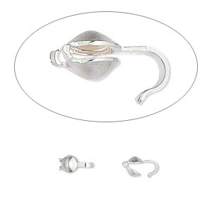 Sterling Silver 8 x 3mm Bottom Clamp Bead Tips 4 pc.