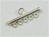 Sterling Silver 18 mm 5 Strand End Bar - 2 pc.