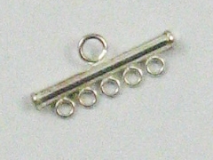 Sterling Silver 18 mm 5 Strand End Bar - 2 pc.