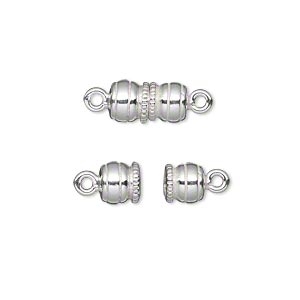 .925 Sterling Silver 11x6 Rope Edge Magnetic Clasp 1pc