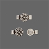 .925 Sterling Silver 7mm Flat Round Designed Magnetic Clasp 1pc