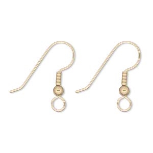 Gold Filled Earwires w/ Ball and Coil 1 pr