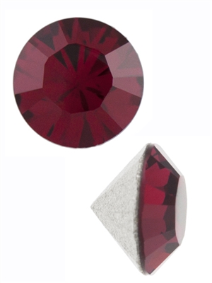 Swarovski crystal 2mm ruby chaton, round - 24pc 2mm