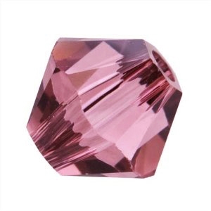 Swarovski 4mm Xilion Bicone Beads -Light Rose, 48pcs.