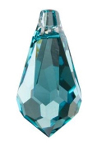 Swarovski 15mmX7.5mm Faceted Pointed Teardrop - Turquoise, 24pc.