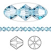 Swarovski 4mm Xilion Bicone Bead - Aqua, 48pcs.