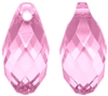 Swarovski Light Rose 13x6.5mm Briolette, 12pc