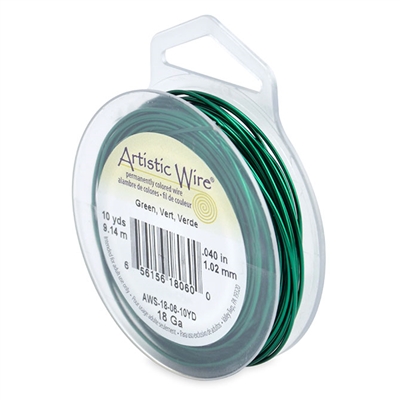 Artistic Wire 18 gauge Green 10yd