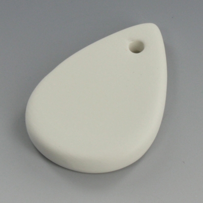 Flat Teardrop Bisque Bead 2" x 1.25"