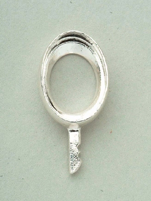 Silver (SV980) 10x14mm Oval Bezel Setting 5pcs