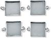 LP Base Metal Jewelry Components: Square Links Bezels - Silver Color