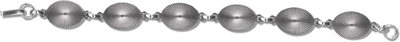 LP Silver Oval Bracelet 7 inch - Silver Nickel Plated