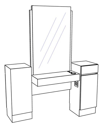 Reve Tower Styling Station with Upper Storage