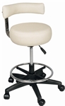Stool with Gas Lift, Back Cushion and Foot Ring