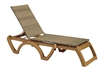 Java All-Weather Wicker Chaise w/Teakwood