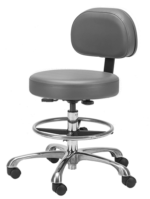 Chrome Pneumatic Stool with Back