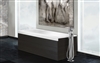 Aquatica Pure 1D Back To Wall Solid Surface Bathtub with Dark Decorative Wooden Side Panels