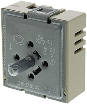 316238202, AP6799823, PS12584881 Infinite Switch For Frigidaire Range (Fits Models: 790, CFE, CGE, FFE, LFE And More)